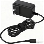 YLNYEUI Raspberry Pi 5 27W GaN power adapter front view showing matte black finish and US plug pins.