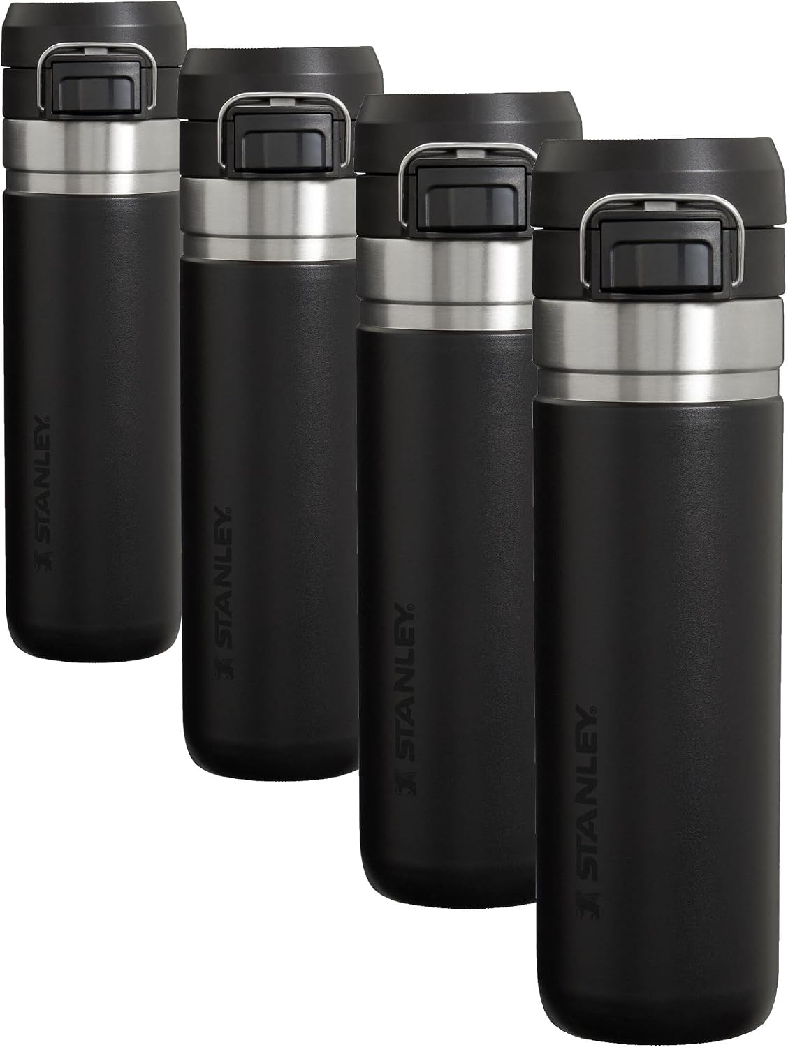 Stanley Quick Flip GO Water Bottle 24 oz | Push Button Lid | Leakproof and Packable for Travel and Sports | Insulated Stainless Steel | BPA-Free | Black 2.0 - Image 10