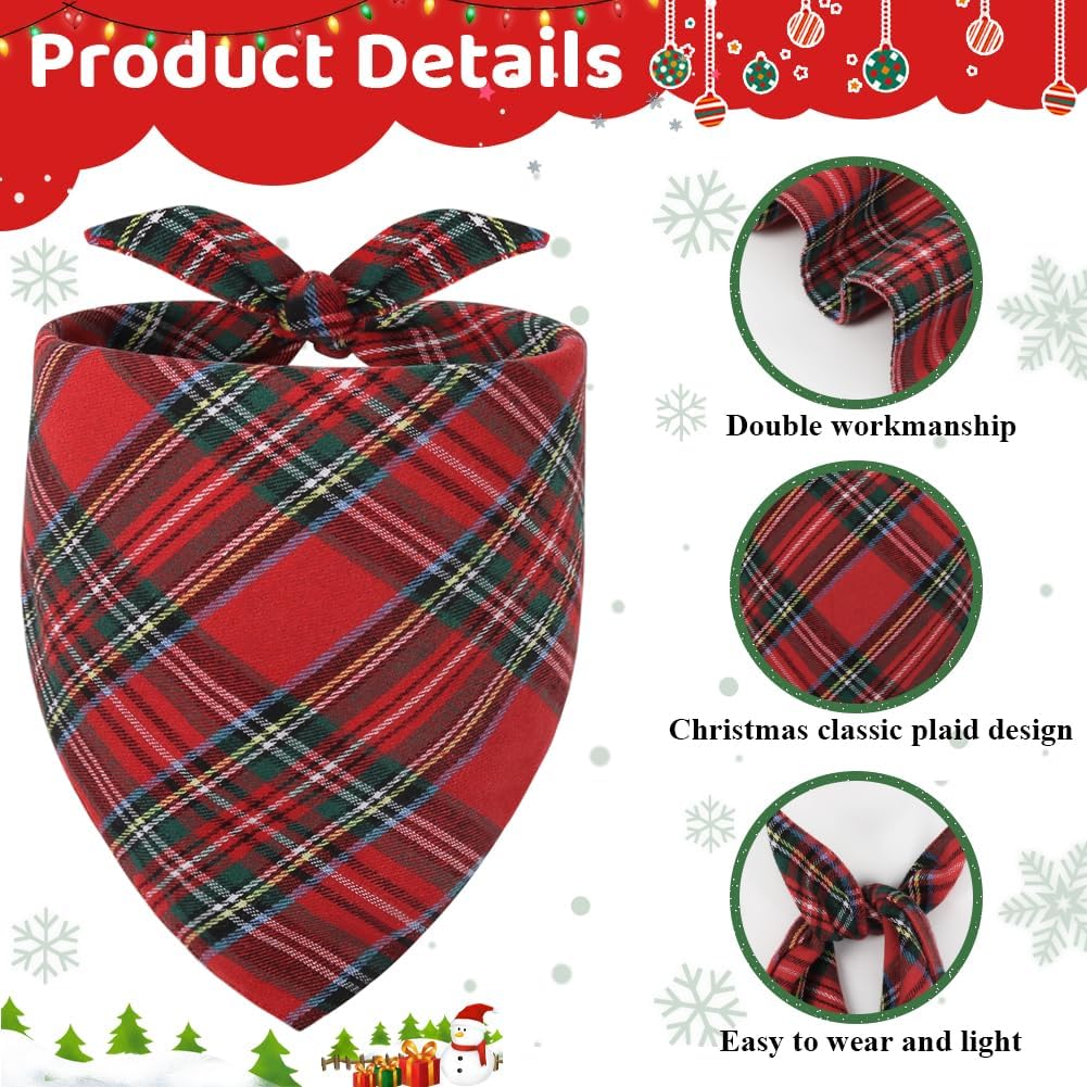Vivifying dog bandana 2 pack red and green holiday costume