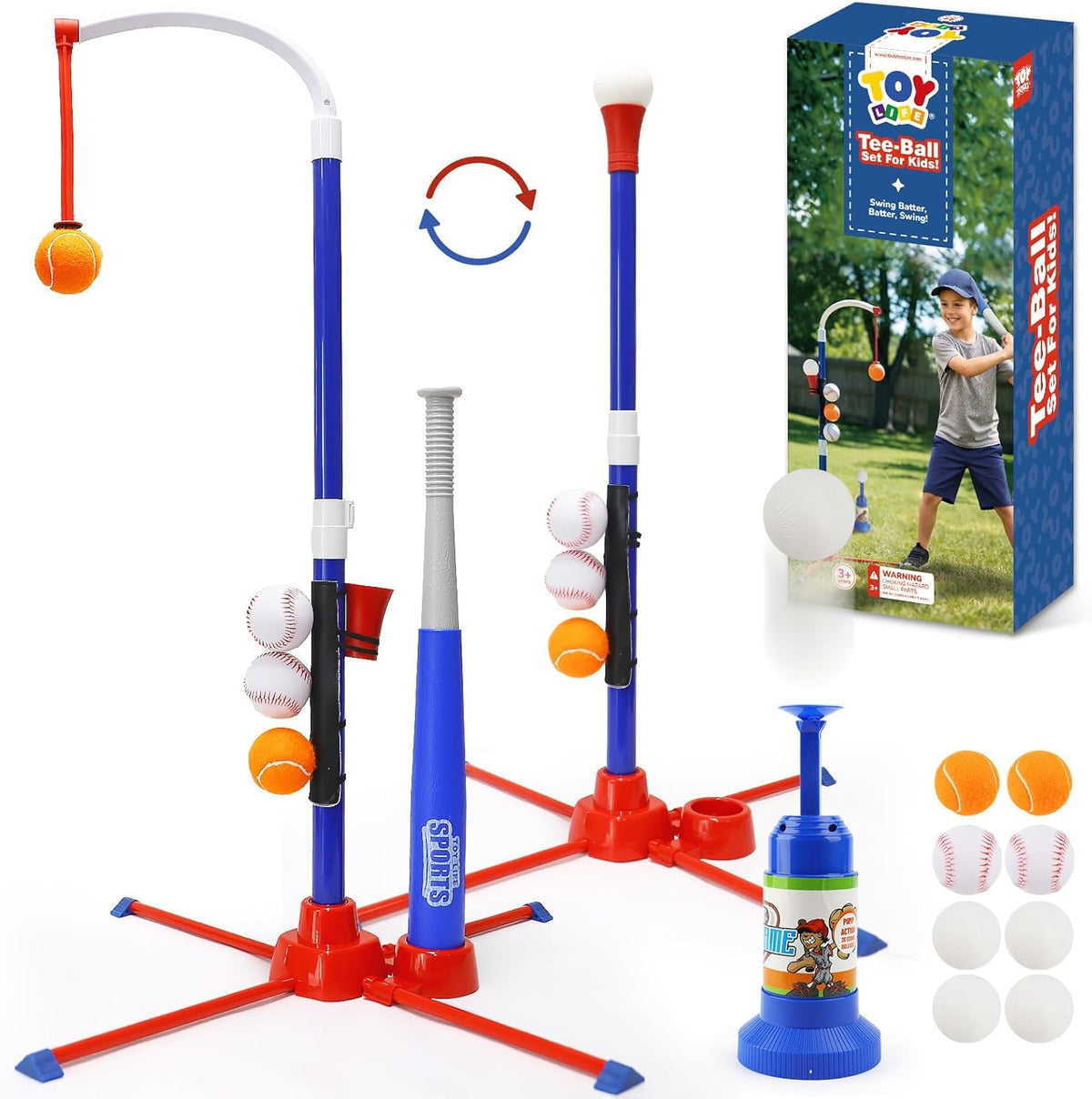 Toy Life 3-in-1 T-Ball Set front view for toddlers