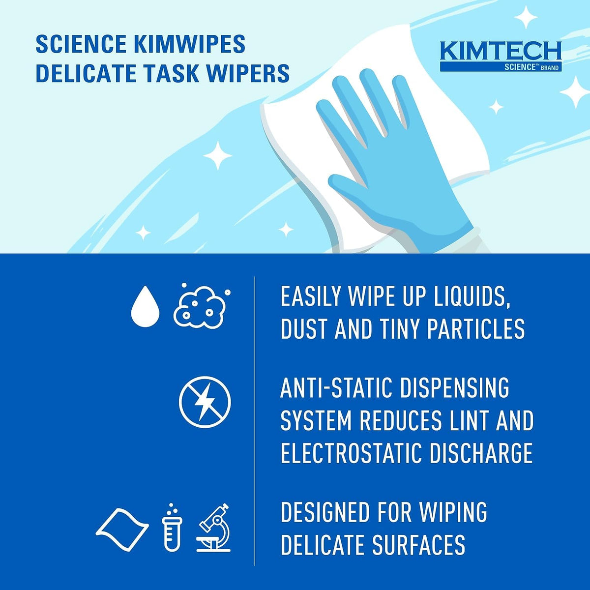 Kimtech Kimwipes used in laboratory instrument cleaning setup