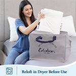 Folded presentation of the white extra lightweight blanket