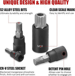 Rimkolo XZN spline bit sockets showing drive sizes and markings