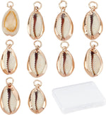 SUNNYCLUE 1 Box 16Pcs 4 Style Electroplate Spiral Seashells Craft Charms Connectors Pendant Conch Shells Charms with Plated Golden Loop Bail for Bracelet Necklace Making Craft Supplies - Image 12