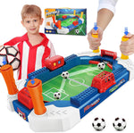 SOGLIM mini foosball table soccer board game front view showing compact pitch layout and control rods