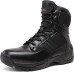 Nortiv 8 men's tactical work boots front view with black leather