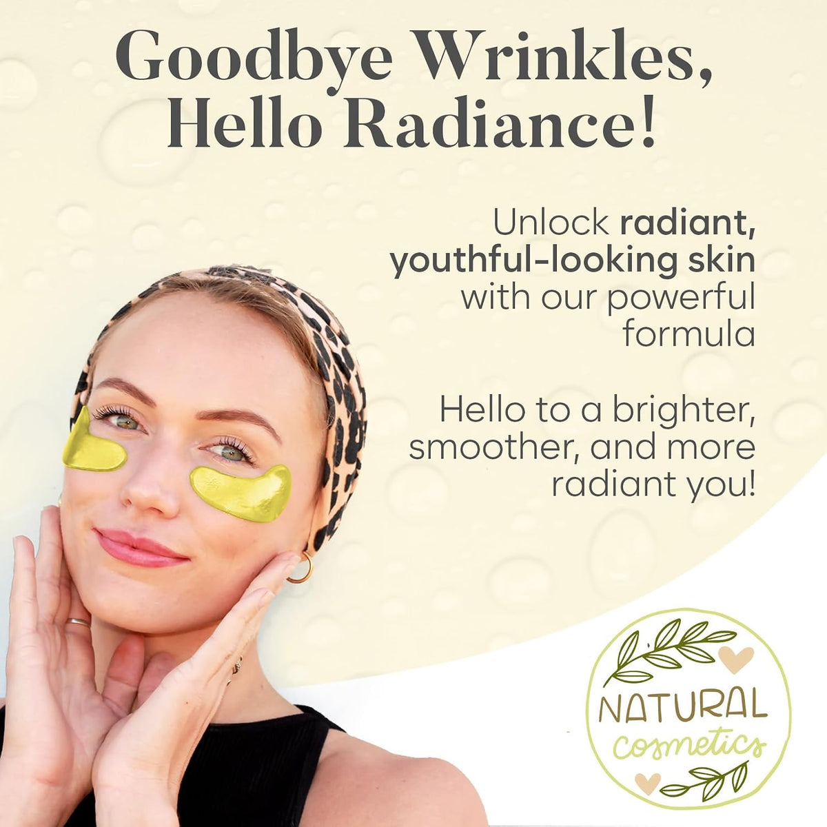 Hydrogel eye patches applied under eyes for dark circles
