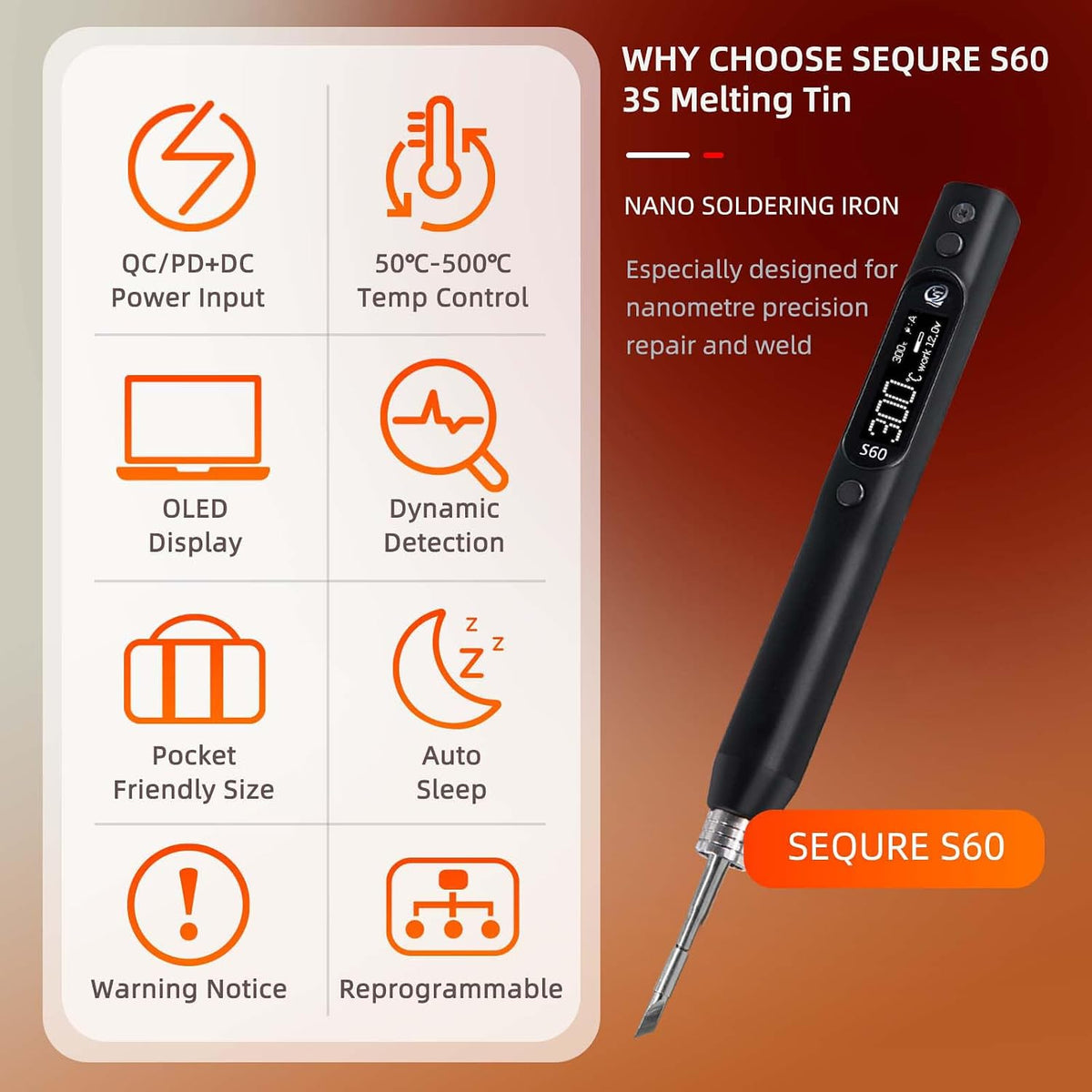 Sequre S60 electric solder iron kit with all included accessories.