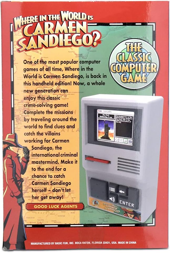 Basic Fun Carmen Sandiego vintage computer design control buttons