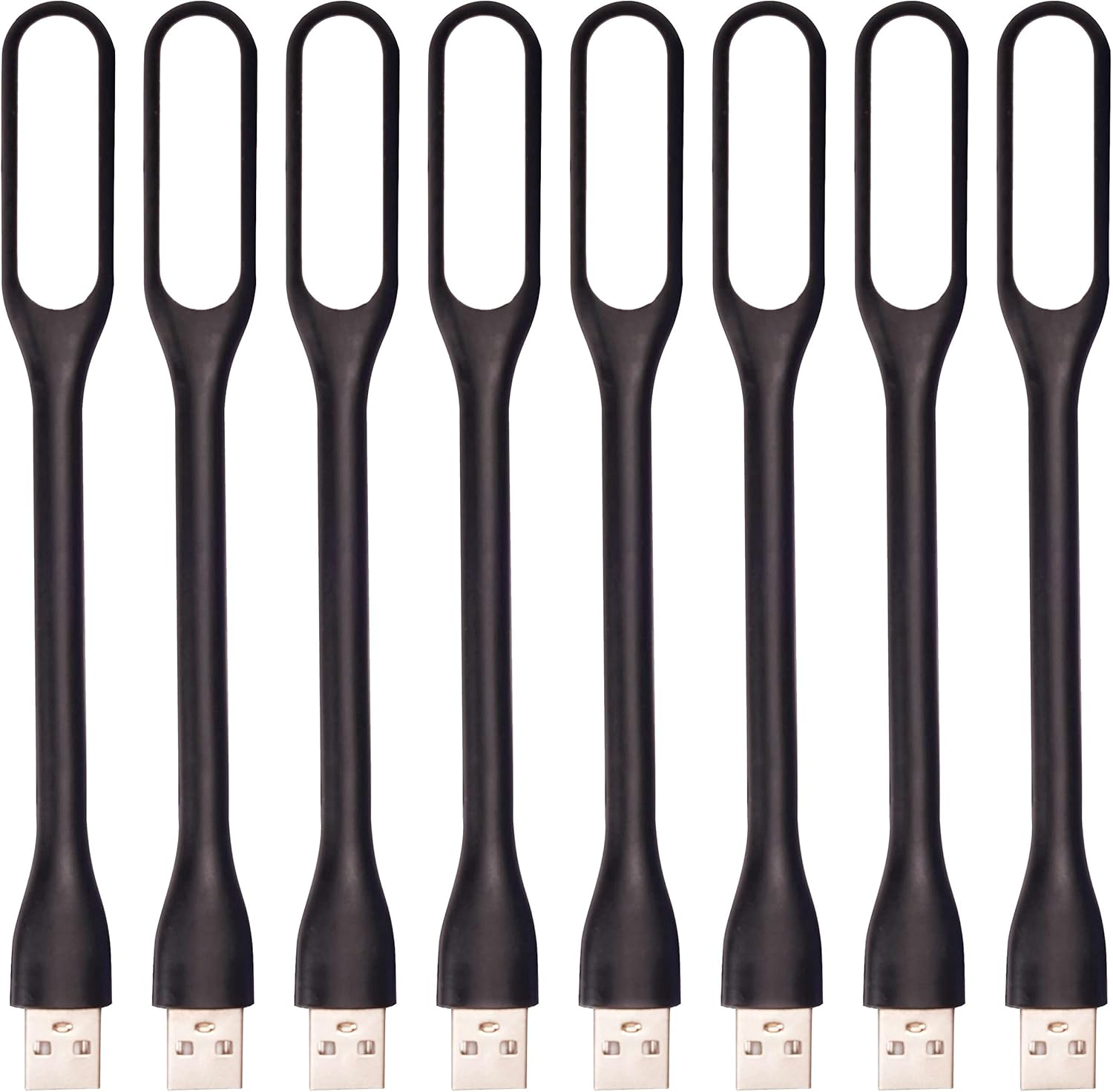 Kyfreshpower flexible mini USB LED lamp light 8-pack front view showcasing slim design