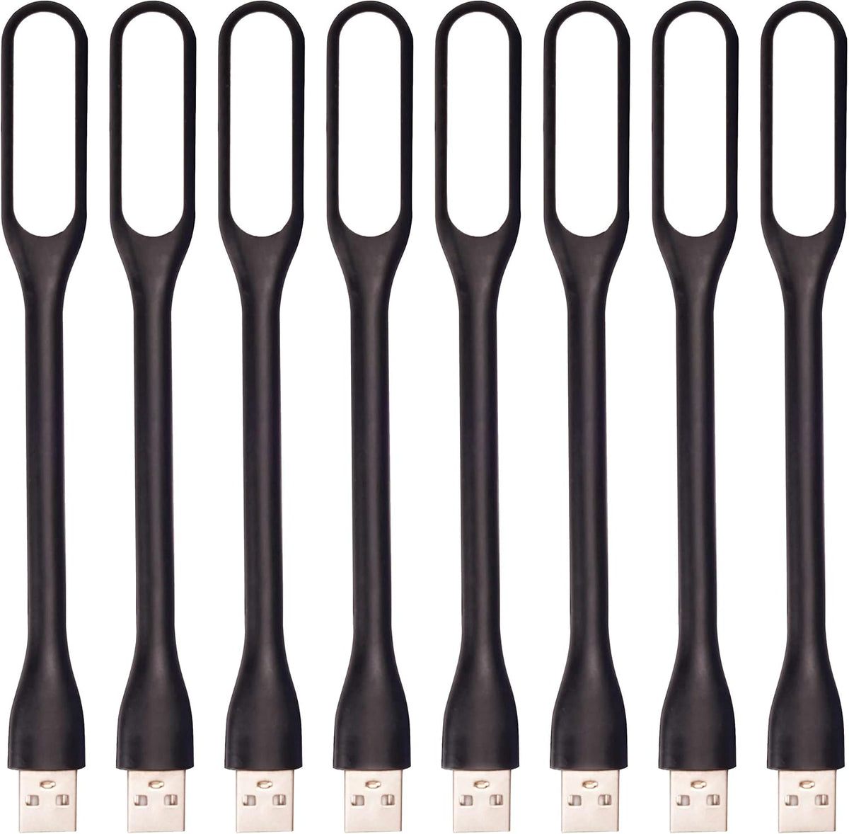 Kyfreshpower flexible mini USB LED lamp light 8-pack front view showcasing slim design
