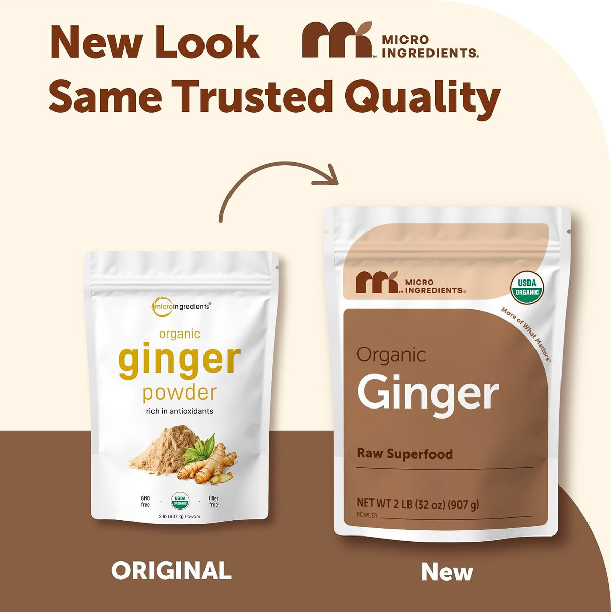 Micro Ingredients organic ginger powder certification seals