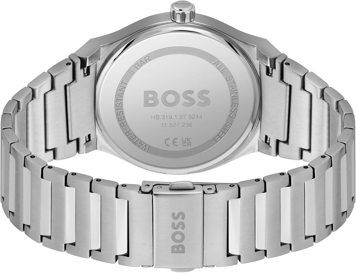 BOSS Candor watch stainless steel bracelet close up