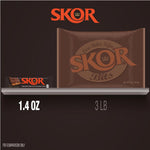 Individually wrapped Skor crisp butter toffee candy bar back label