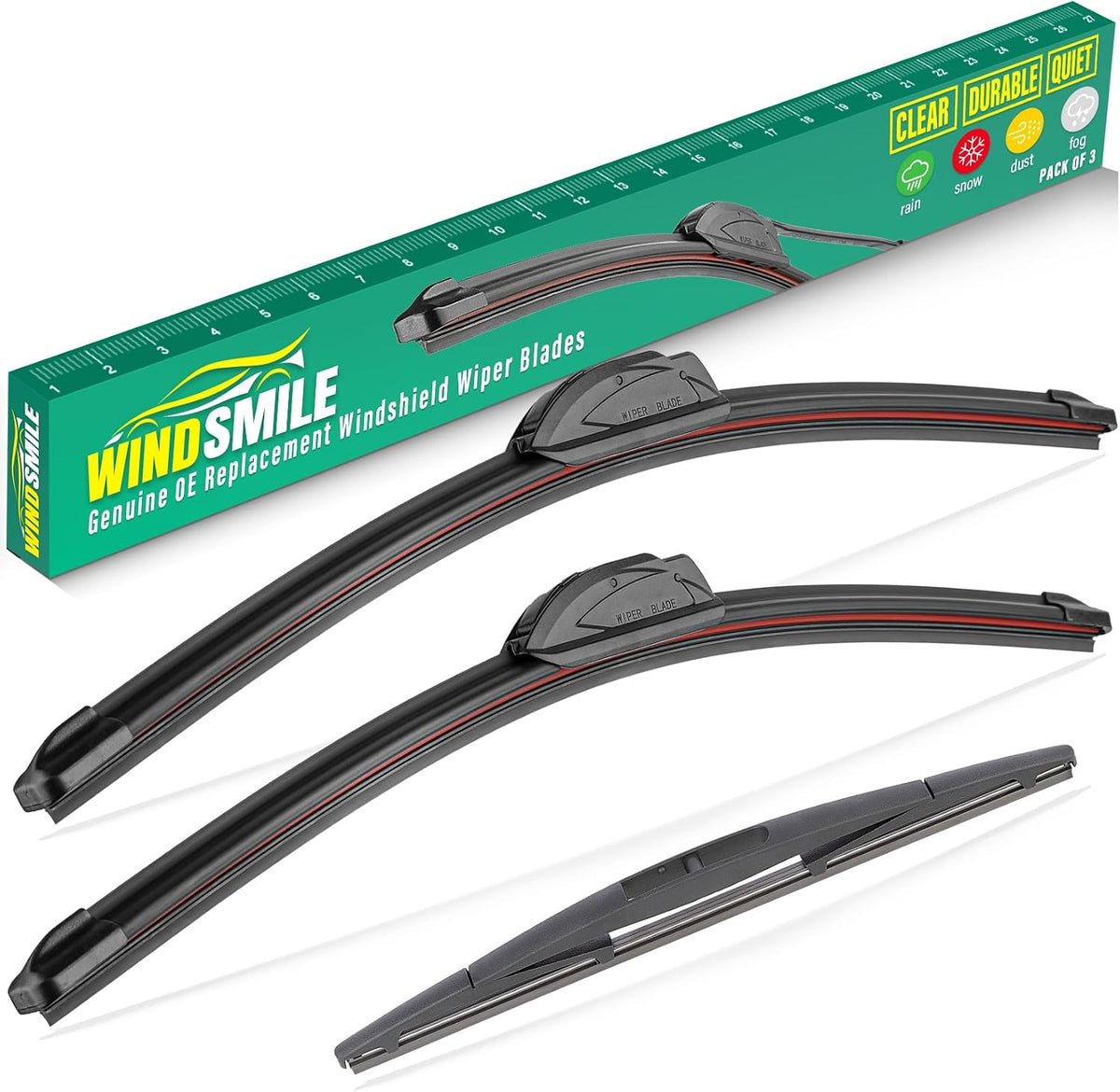 WINDSMILE Windshield Wiper Blades Replacement for Honda CRV CR-V 2017-2022 | 26"+17" Front & 12" Rear 3-Piece Set, Streak-Free & Quiet Wiping, Premium OEM Quality, All-Season Performance, Easy Install - Image 11