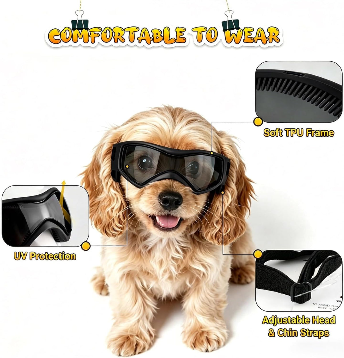 Black dog eyewear showing ventilation vents on the soft rubber frame