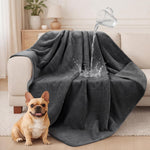 LOOBANI Waterproof Blanket Queen King Size, 80" x 80" Water Proof and Stain Resistant Blankets for Bed, Couch, Reversible Flannel Sherpa Fleece Blanket, Pet-Friendly - Grey - Image 11
