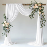 Wokceer white wedding arch draping fabric front view sheer backdrop decor