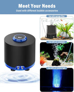 AQQA Aquarium Air Pump, Quiet Powerful Fish Tank Air Pump 3W/6W/10W with Stainless Steel Dual Outlet, Adjustable Oxygen Aerator Pump with Air Stone Bubbler for Fish Tank Up to 200 Gallon 3W (Tubby) - Image 3