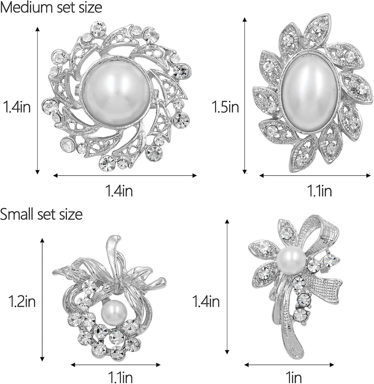 Lucky Monet vintage alloy brooch pins close up details