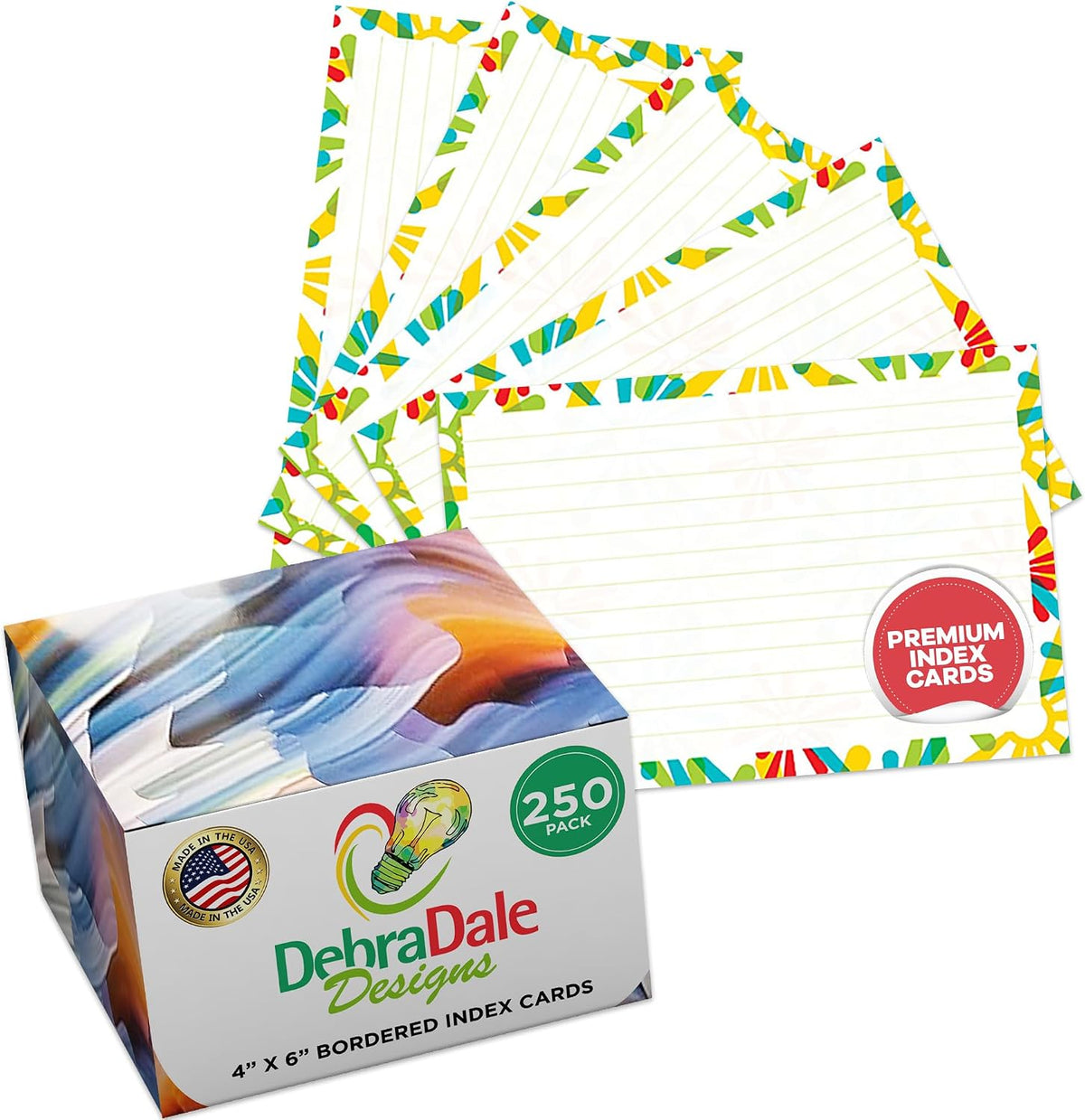 Debra Dale Designs abstract daisy delight ruled index cards front view