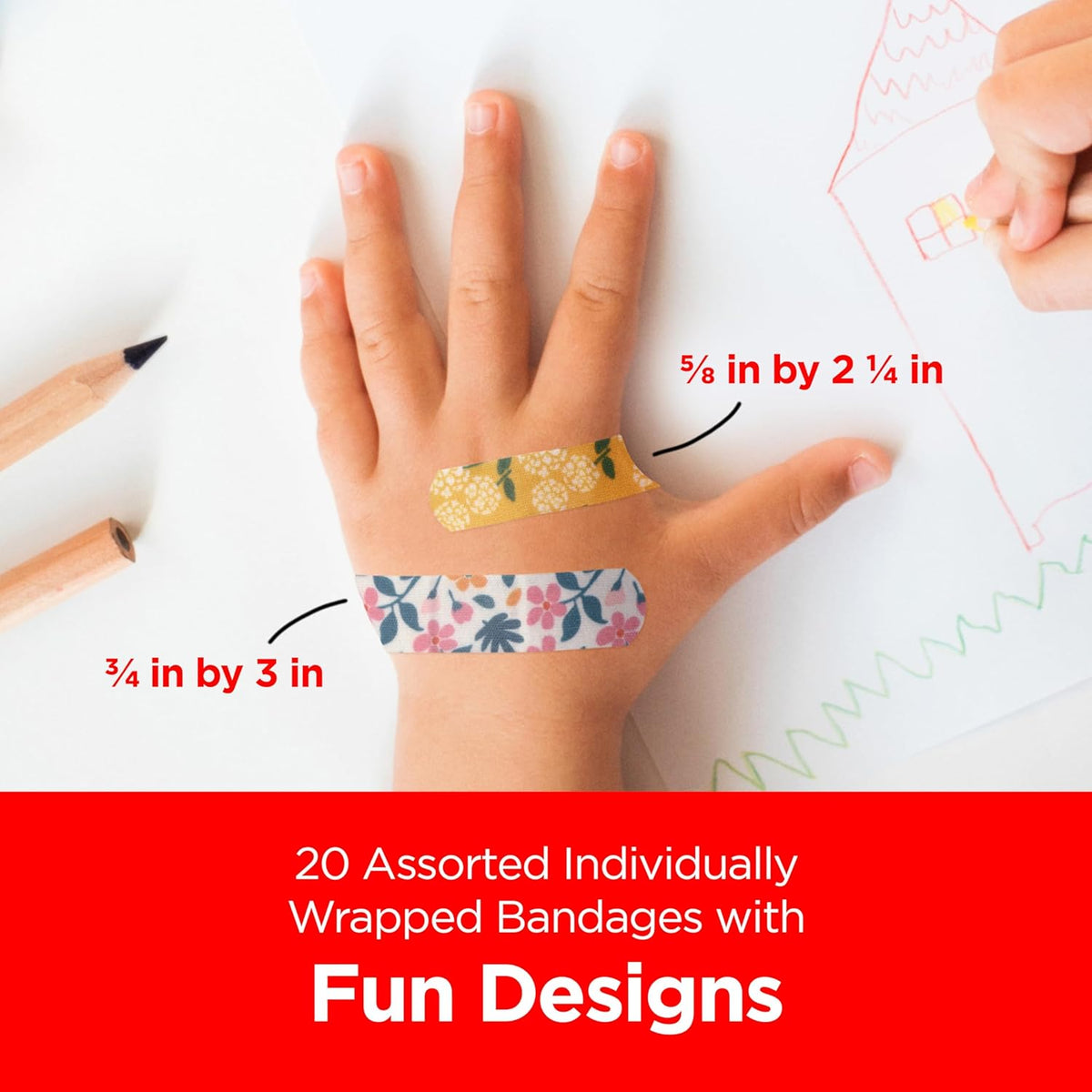 Band-Aid 20 count box showing superhero graphics
