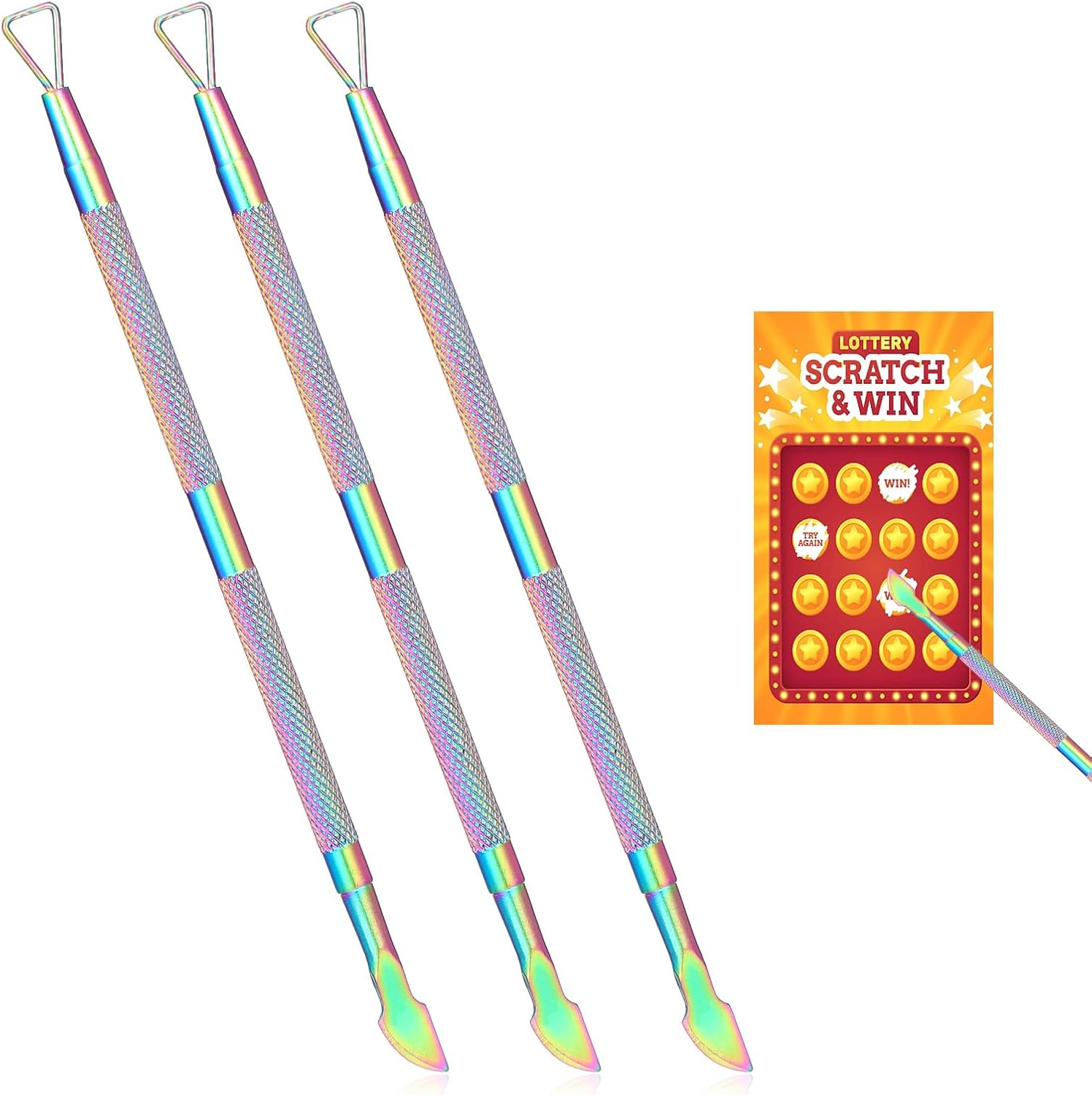 Tweruna 3 Piece Lottery Ticket Scratcher Tool set front view