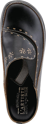 L'Artiste Spring Step women's chino leather clog angled view