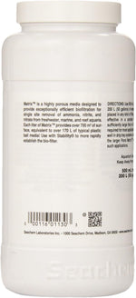 Seachem Matrix 500 mL packaging back label with usage instructions