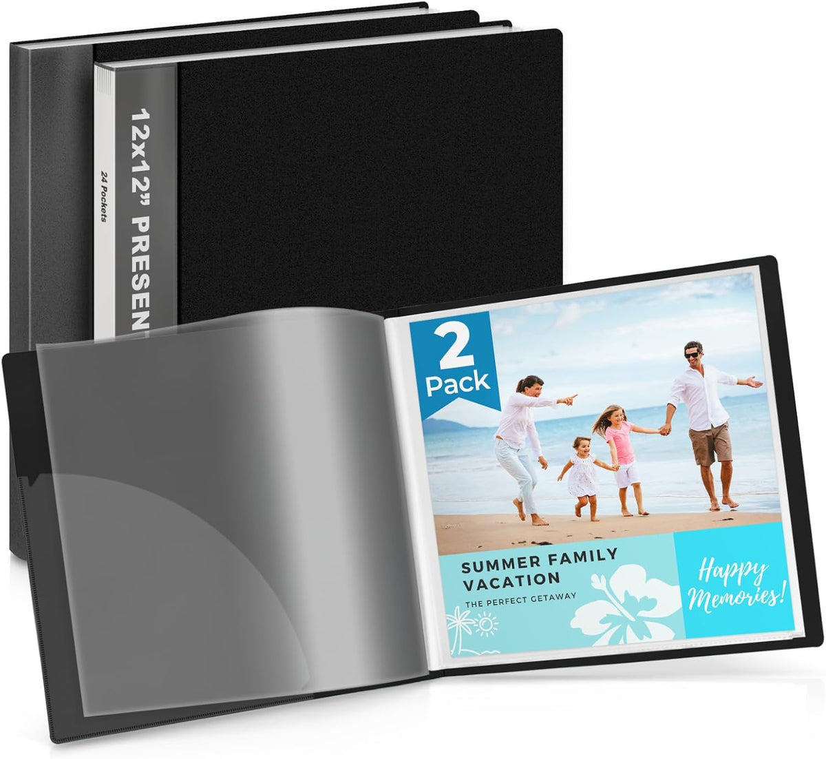 Dunwell Presentation Binder 24-Pocket, 8.5x11 Portfolio Book,(3 Pack,Aqua) | 24 Clear Pockets, Displays 48 Pages, Presentation Portfolio Book, Acid-Free Poly Sleeves, Aqua - Image 10