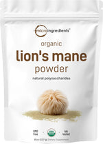 Micro Ingredients organic lions mane mushroom powder front view pouch