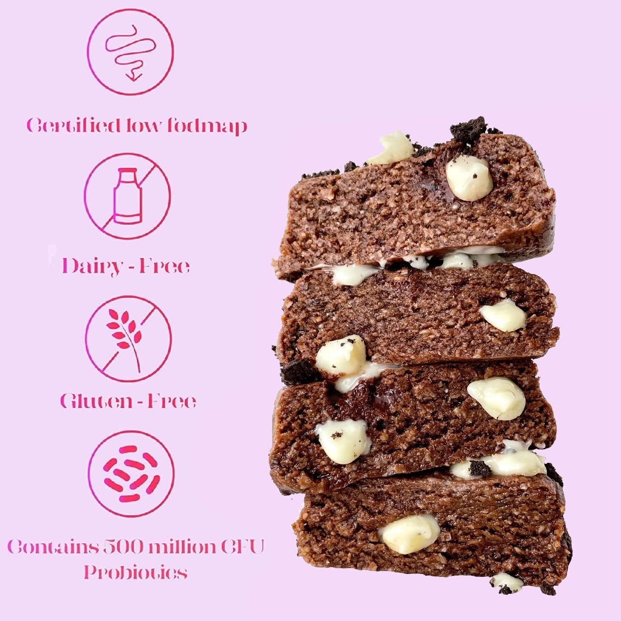 BelliWelli cookies and creme probiotic snack bar 8 pack front view
