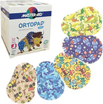 Ortopad Bamboo Boys Eye Patches box front view showcasing blue camo design packaging.