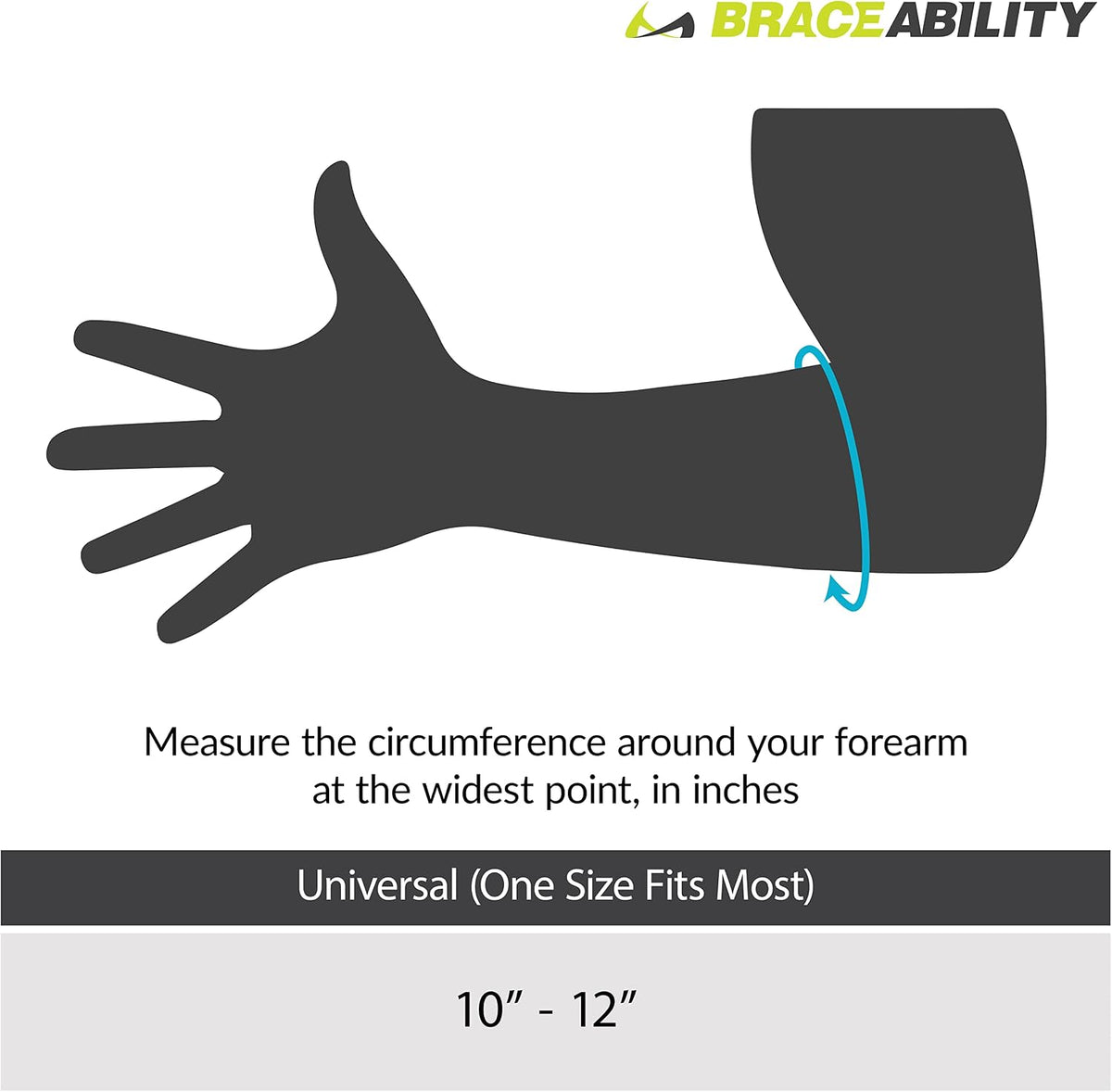 BraceAbility tennis elbow strap applied on forearm