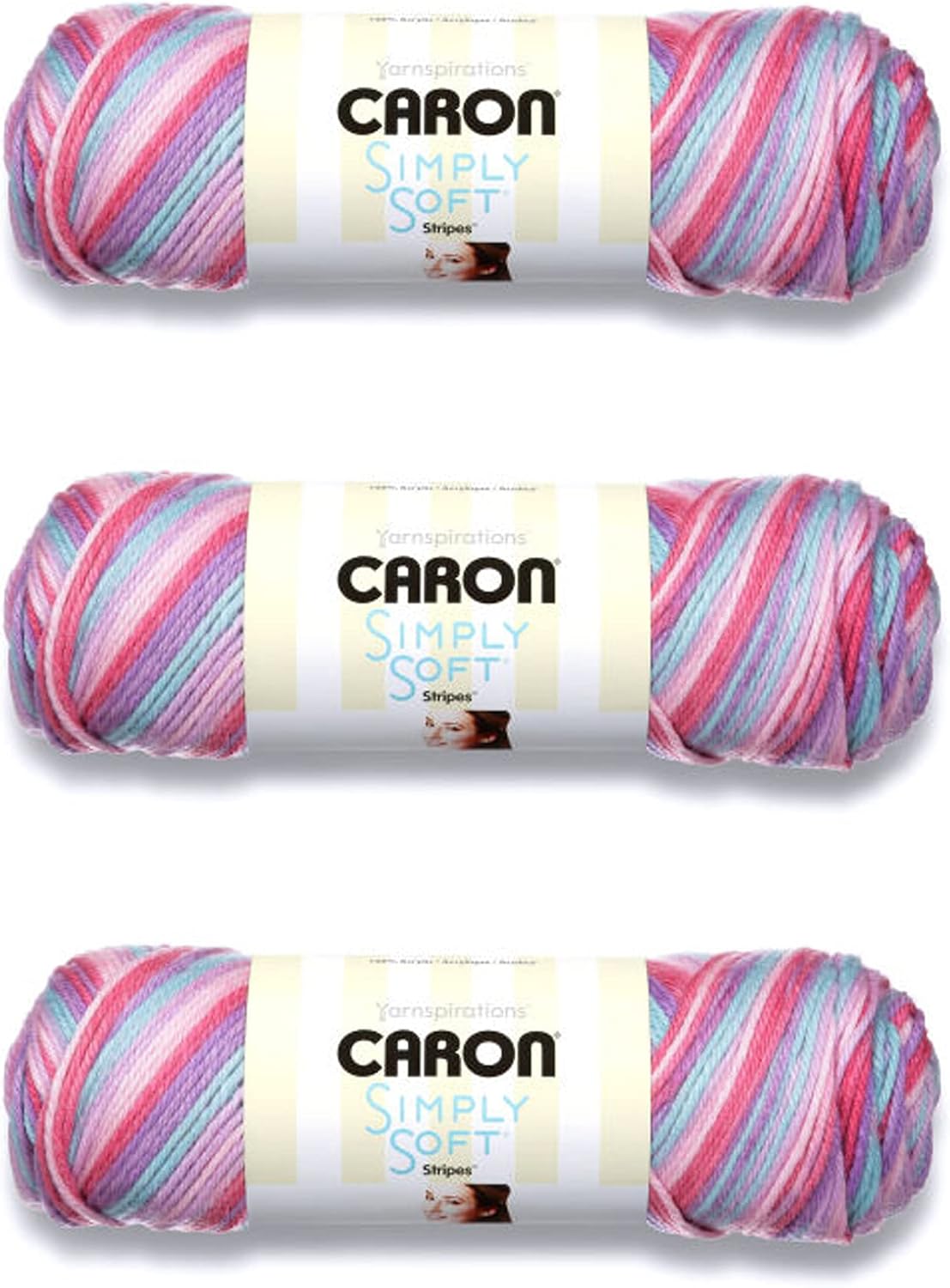 Caron Simply Soft Times Square Stripes Yarn front view