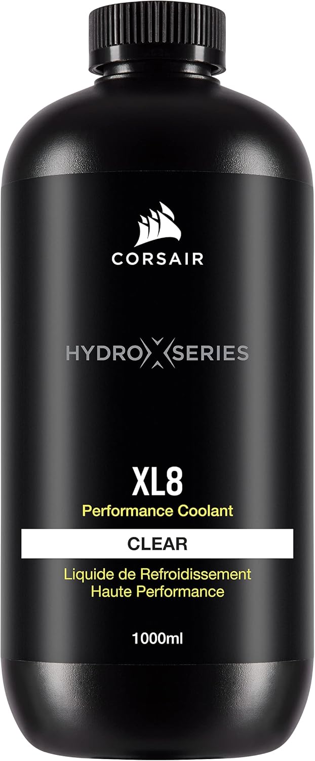 Corsair Hydro X Series XL8 Performance Coolant front view 1L bottle for custom liquid cooling loops