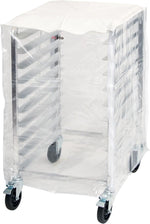 Winco clear 10 rack sheet pan cover front view commercial bakery equipment.