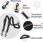 Close up view of the reflective safety lines on double pet lead