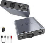 Warrky 4K HDMI audio extractor converter HA01 front view showing aluminum body and input port