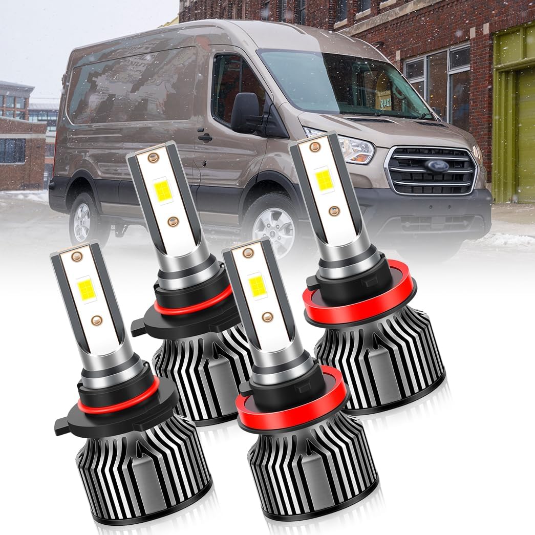 Roadsun LED front light bulbs combo kit showing all six replacement pieces for high beam low beam and fog lights