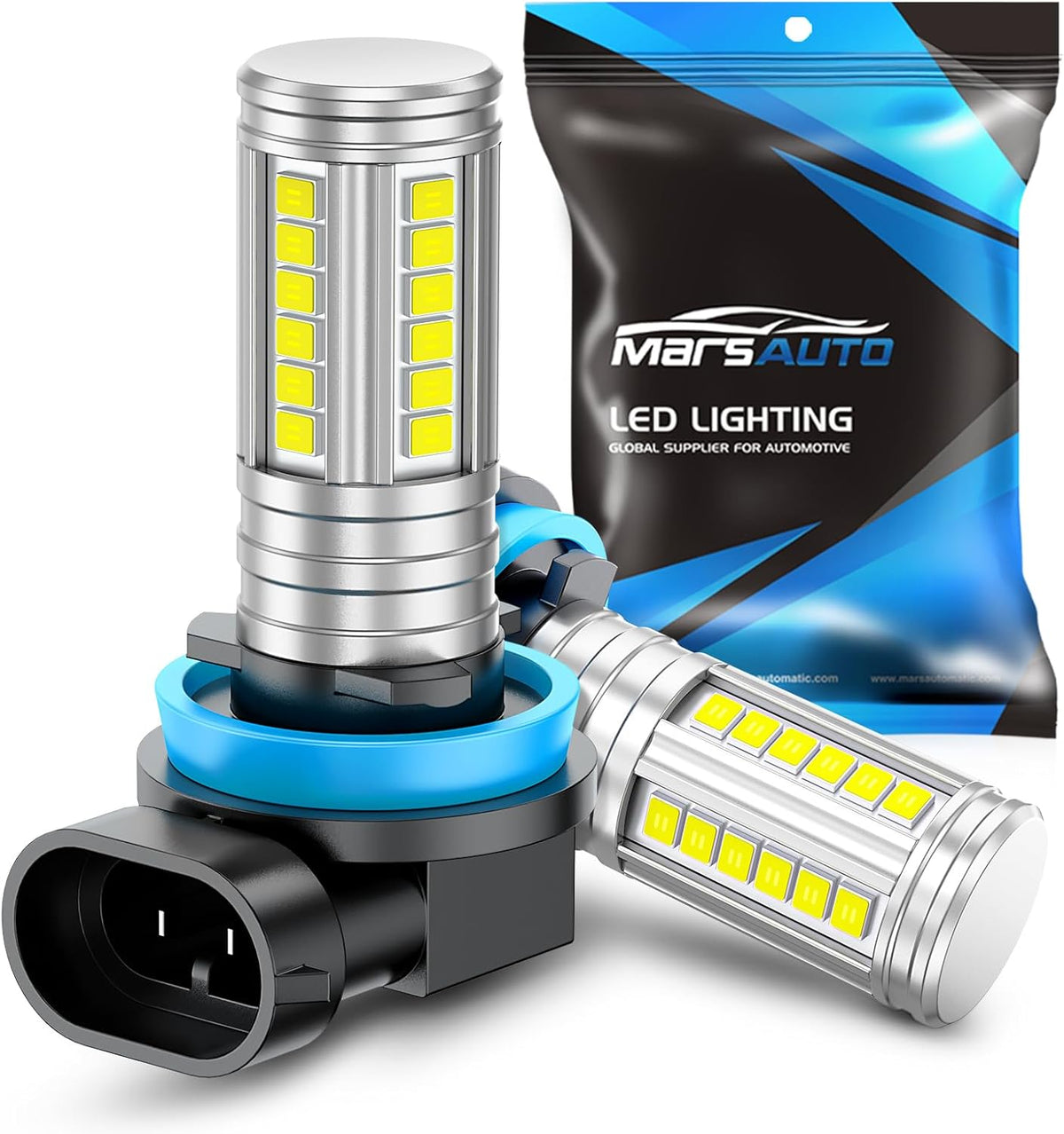 Marsauto H11 LED fog light bulb front view high brightness automotive upgrade