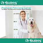 Multi pack three similar sizes soft dog cones showing secure hook closure