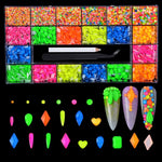 Nail Art Rhinestones Round Beads Flatback Crystals Gems 8620Pcs Multi Shapes Glass Crystal Rhinestones for Nail Art Makeup Face Decor Crafts Supply (Blue) - Image 9