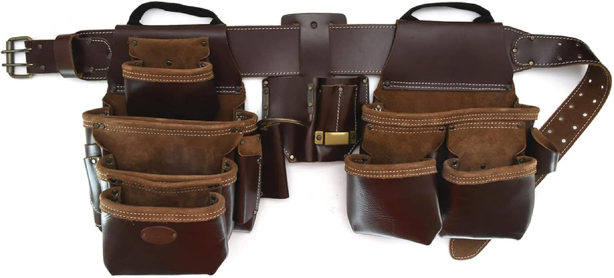 Style n Craft Leather Framer's Tool Belt Combo - 4 Piece Set for Men - Full-Grain Leather with 17 Pockets, Tape Holder & Hammer Loop - Heavy Duty Nylon Stitch - Ideal Carpenter's Tool Belt - Image 10