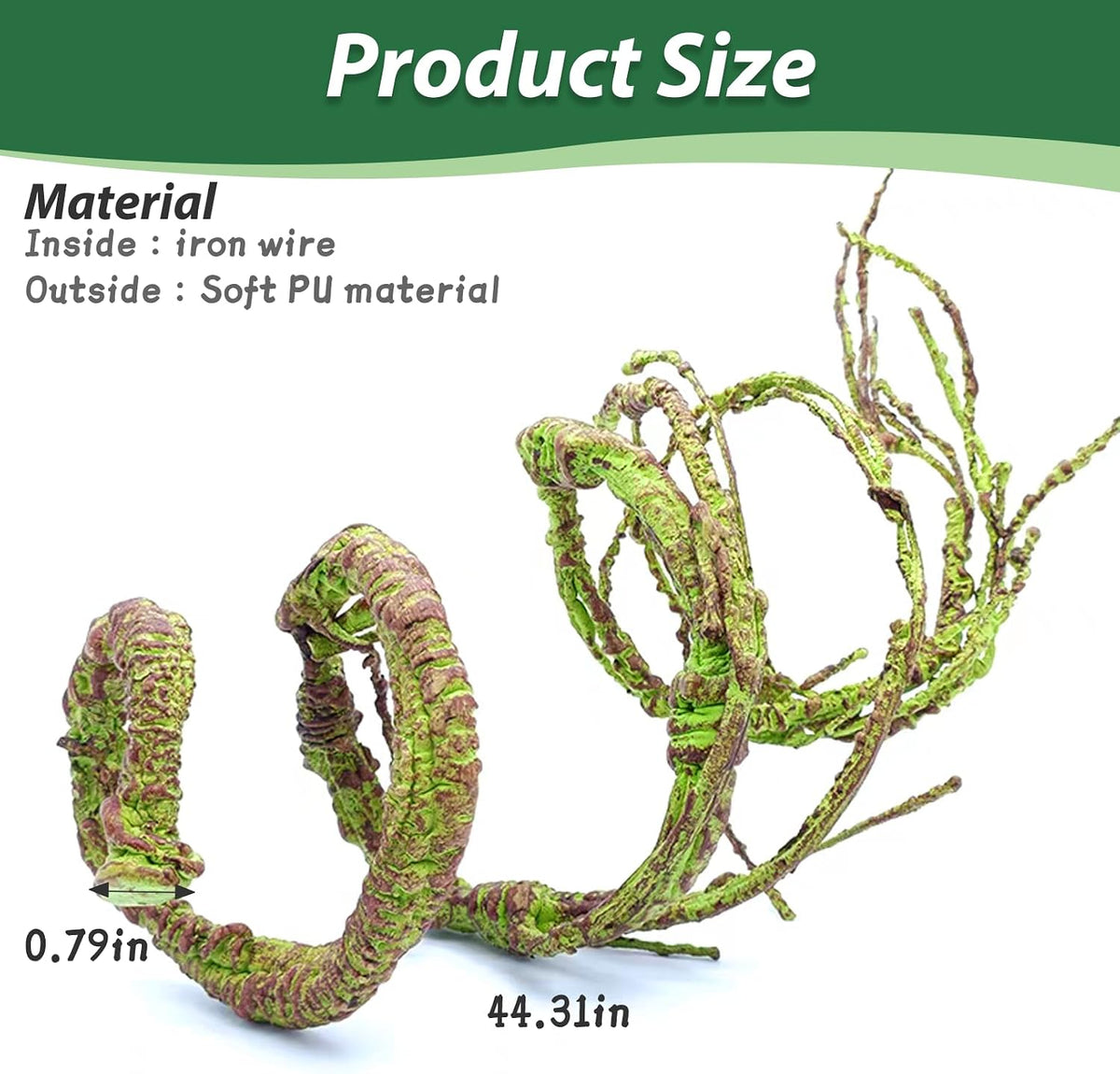 Close up view of Pinvnby bendable terrarium vine texture