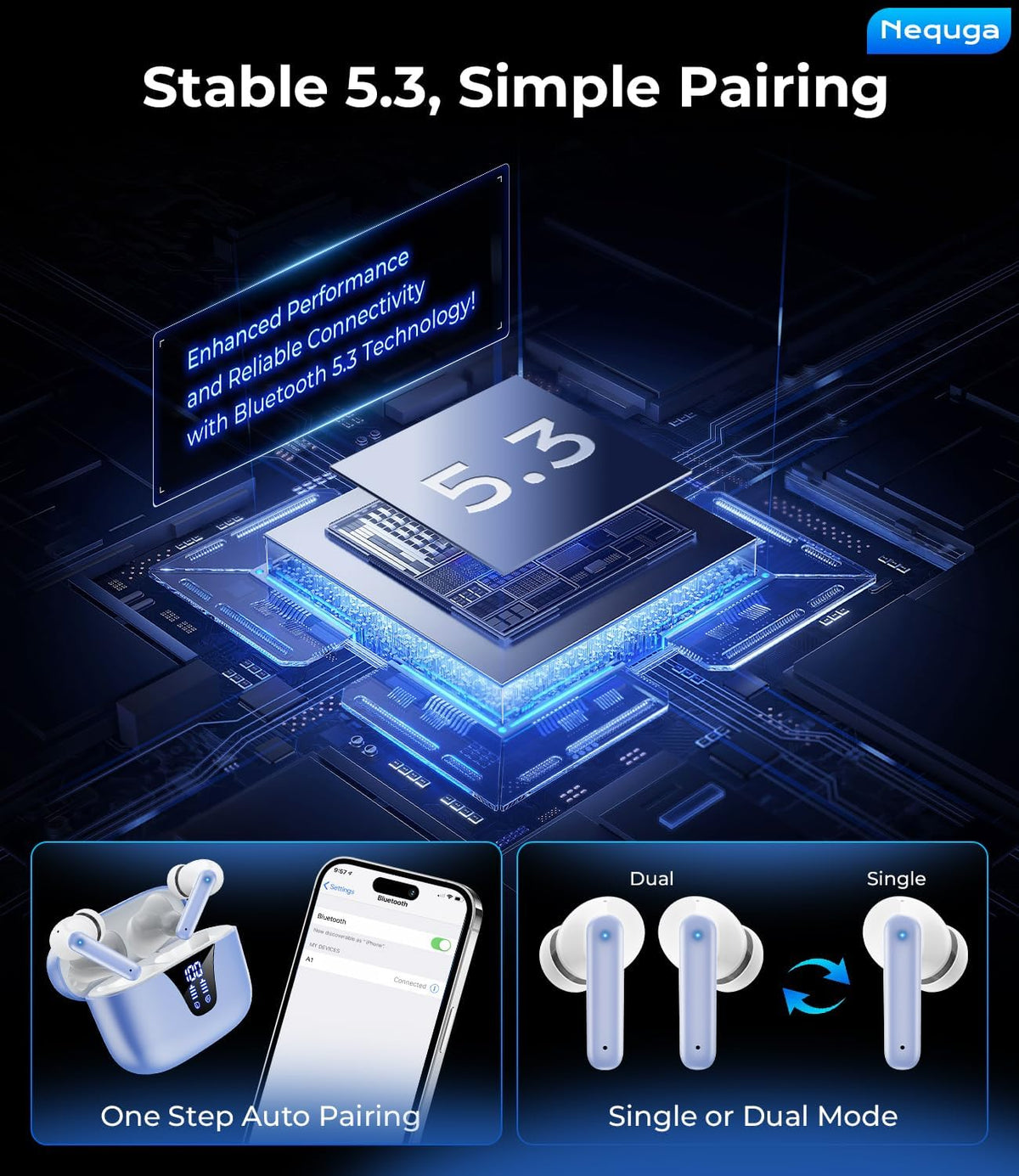Nequga bluetooth headphones accessories and silicone tips