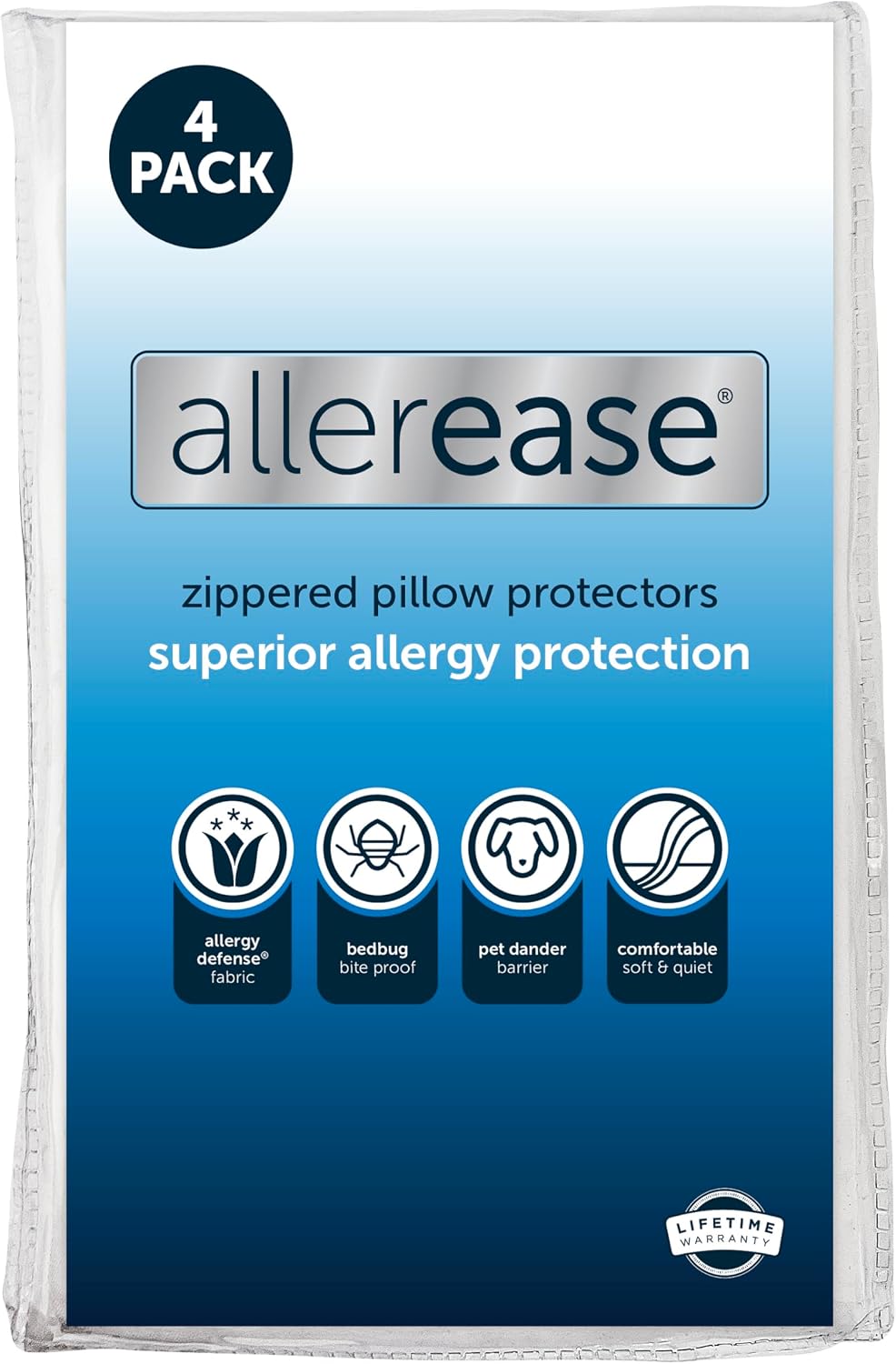 AllerEase allergy protection pillow cover care label detail