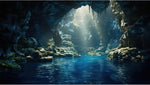 Riivvdise premium aquarium backdrop package contents featuring the folded vinyl poster.
