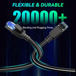 A-Maker Cat 8 Ethernet Cable coiled cord displaying braided texture