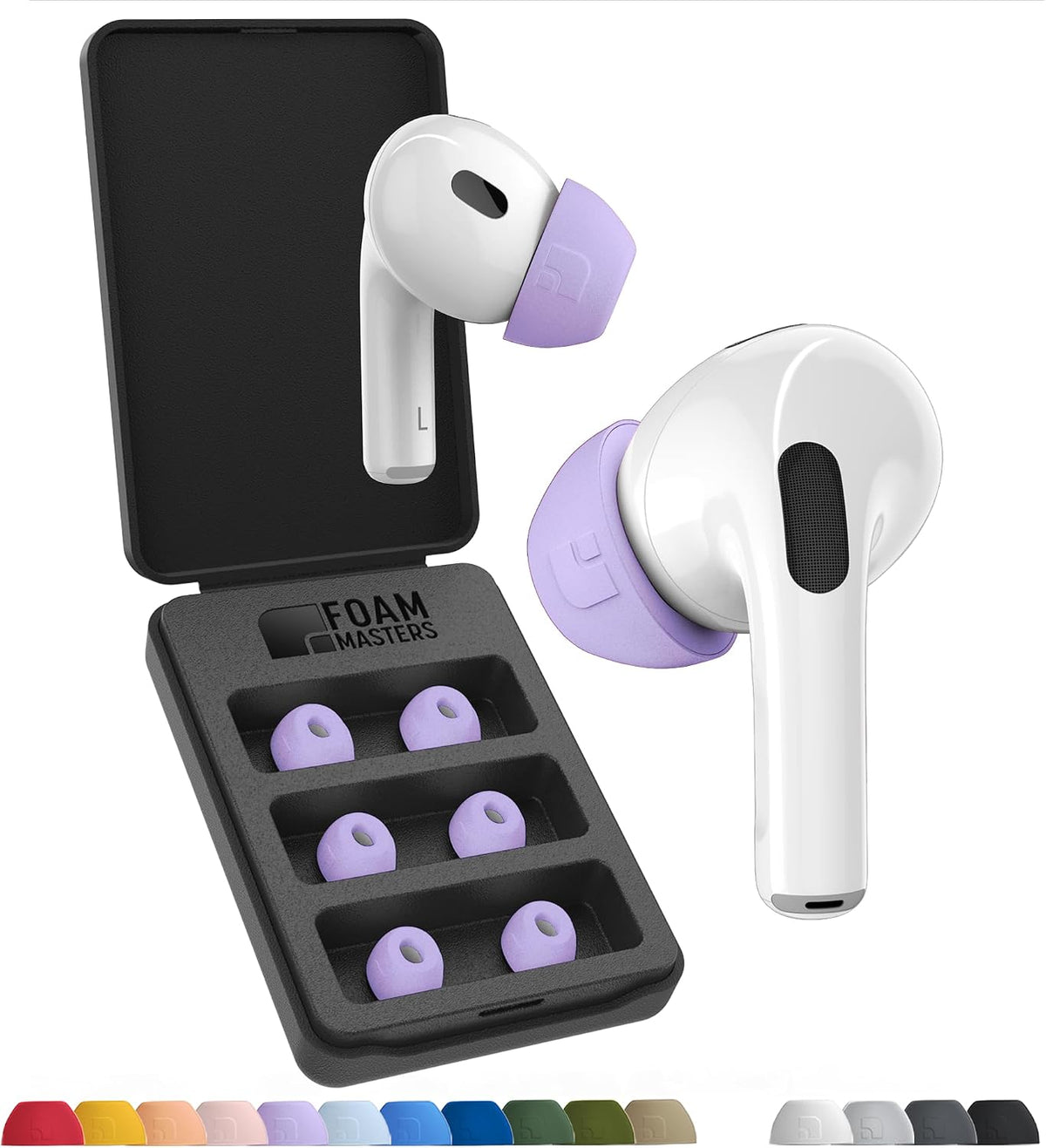 Foam Masters Ultra-Premium Memory Foam Ear Tips for AirPods Pro 1st & 2nd Gen | 3 Pairs | New Ver. | Secure Fit | Super Comfort | Better Noise Cancel | Replacement Buds (Assorted S/M/L, White) - Image 14